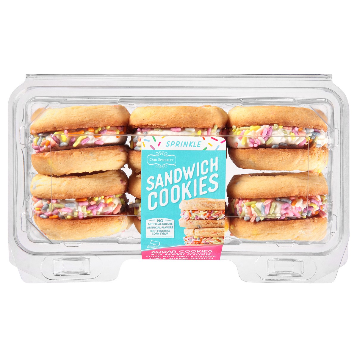 slide 9 of 9, Our Specialty Treat Shop™ 6 Count Sprinkle Sugar Sandwich Cookies, 0.21 kg