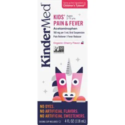 KinderMed Kid's Pain & Fever Relief 160 mg Acetaminophen Liquid - Cherry