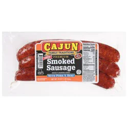 Cajun Premium Smoked Hot Sausage with Pork & Beef 16 oz