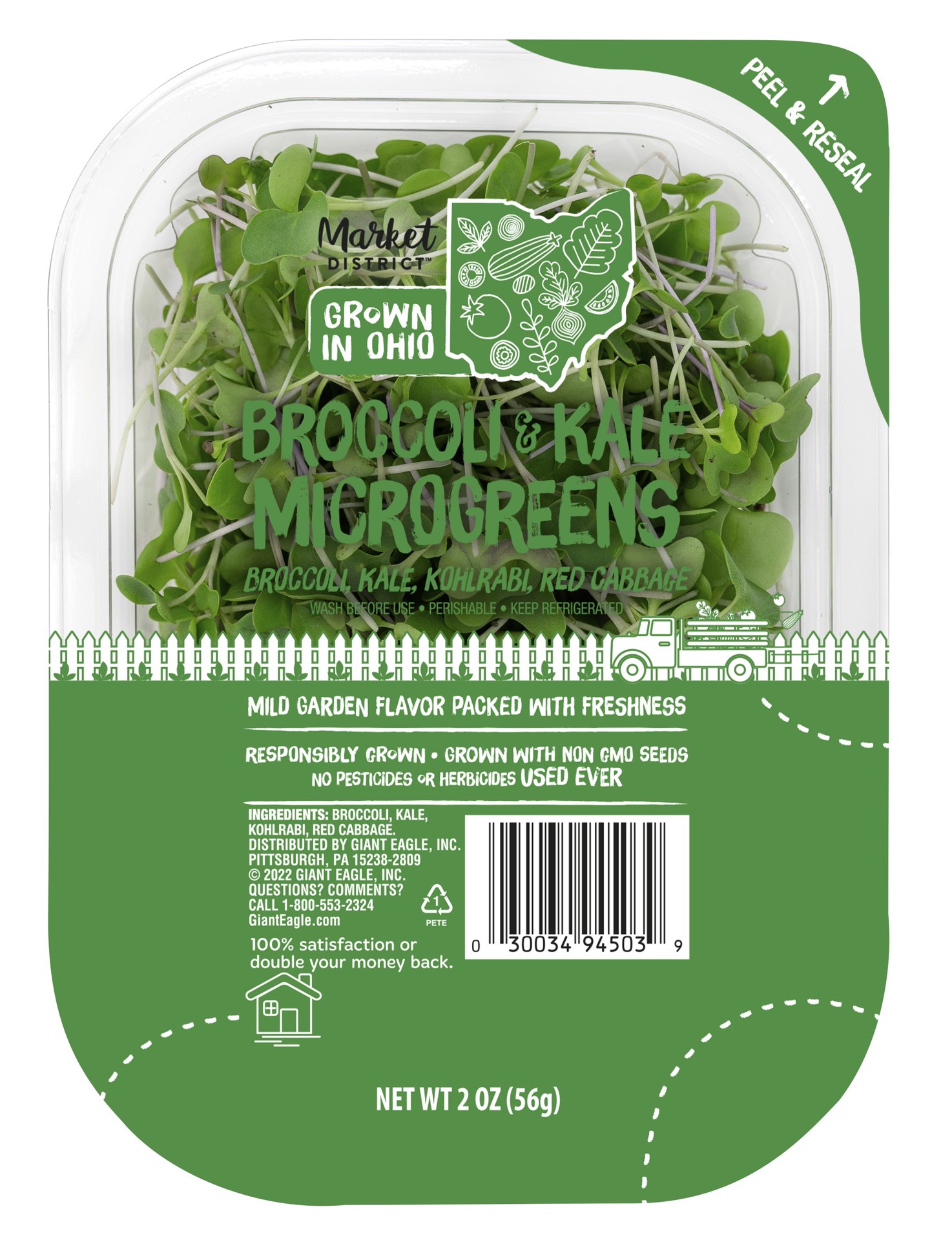 slide 1 of 1, Market District Broccoli & Kale Microgreens, 3 oz