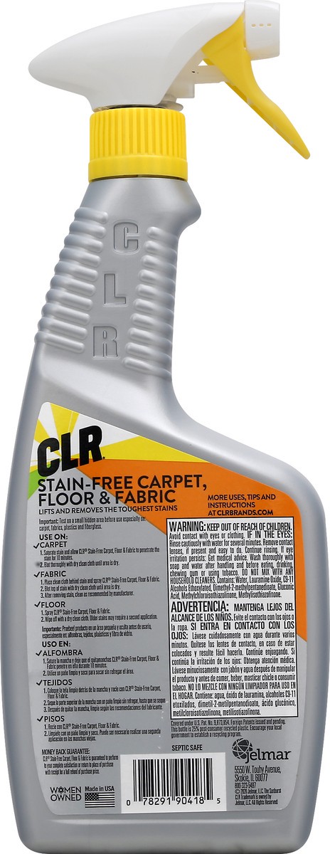 slide 9 of 9, CLR Stain Remover, Carpet, Floor & Fabric, Stain-Free, 26 oz