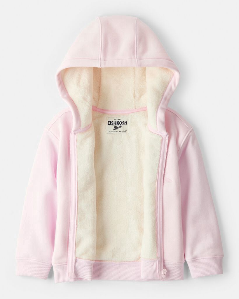slide 2 of 4, Oshkosh Toddler Girl Hooded Zip-Up Jacket - Pink Pink 4T, 1 ct