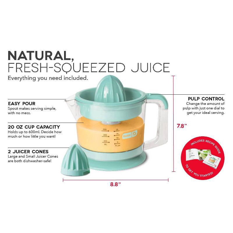 slide 10 of 14, Dash Dual Citrus Juicer, White, 1 ct
