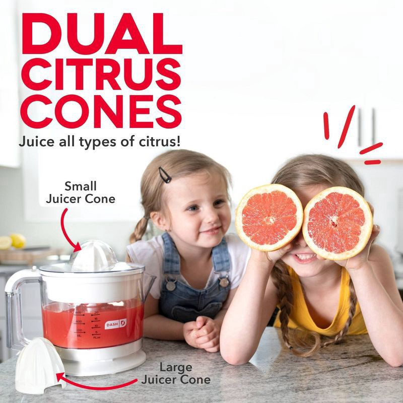 slide 6 of 14, Dash Dual Citrus Juicer, White, 1 ct