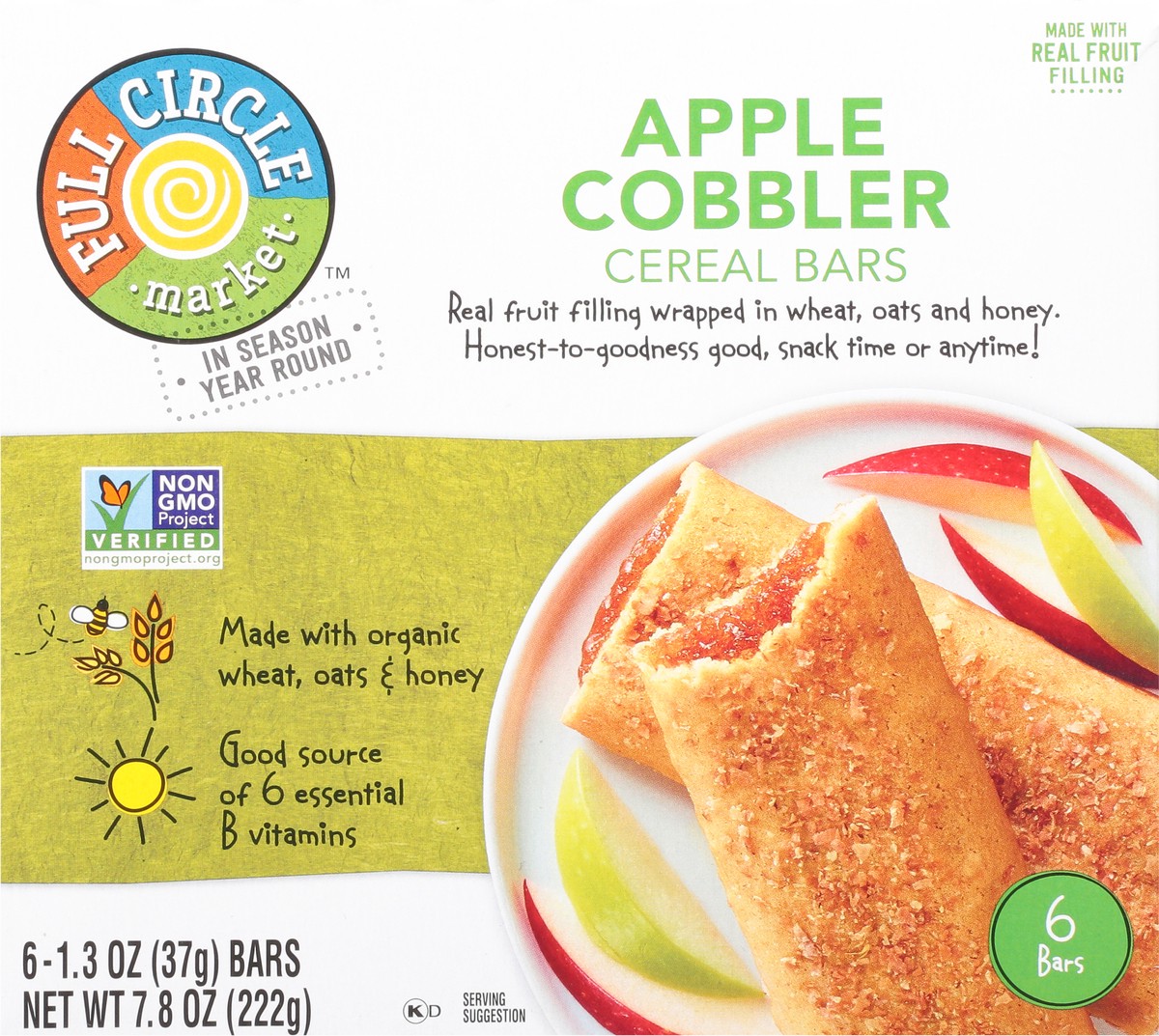 slide 3 of 9, Full Circle Market Apple Cobbler Cereal Bars 6 ea, 6 ct