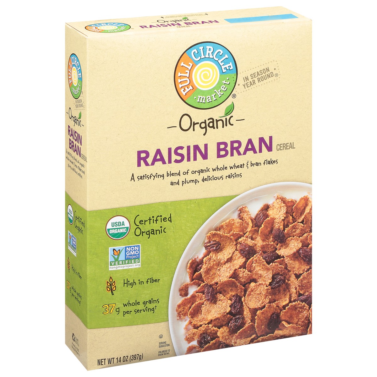 slide 6 of 9, Full Circle Market Organic Raisin Bran Cereal 14 oz, 14 oz