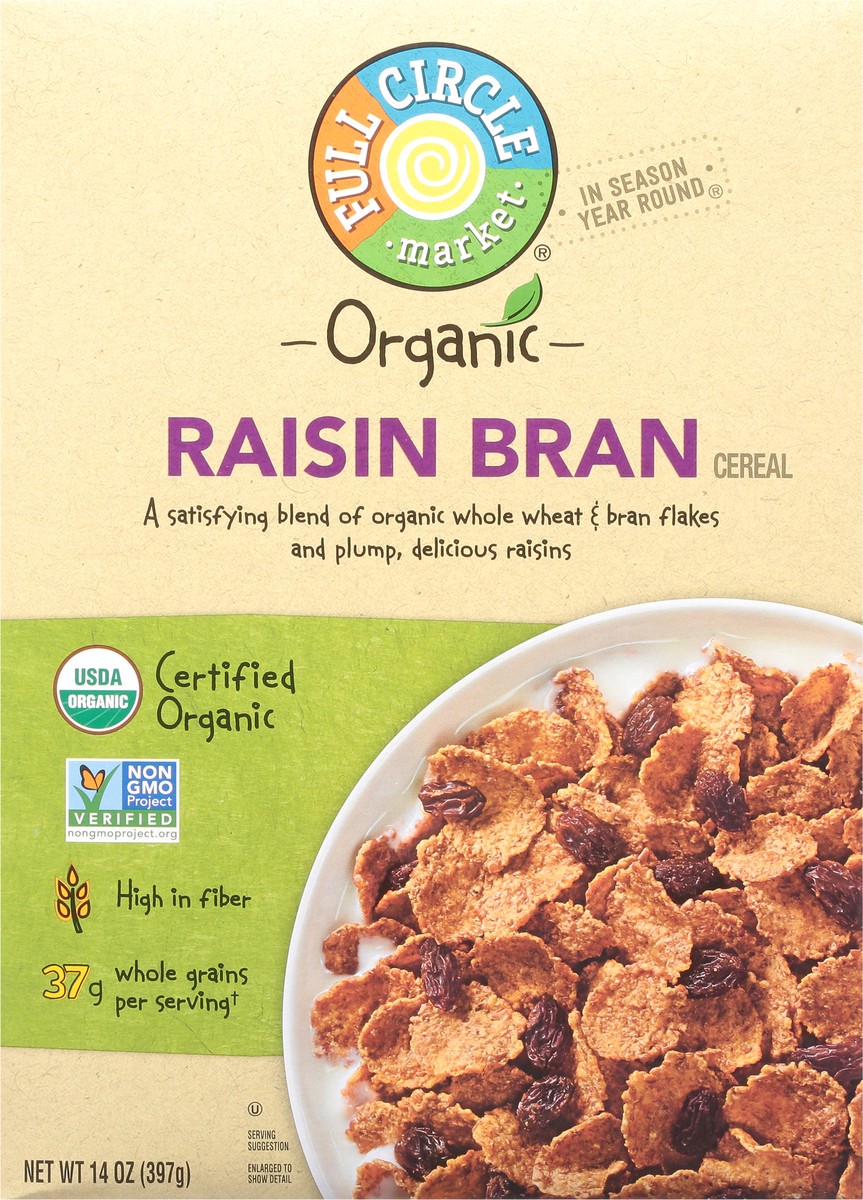 slide 1 of 9, Full Circle Market Organic Raisin Bran Cereal 14 oz, 14 oz