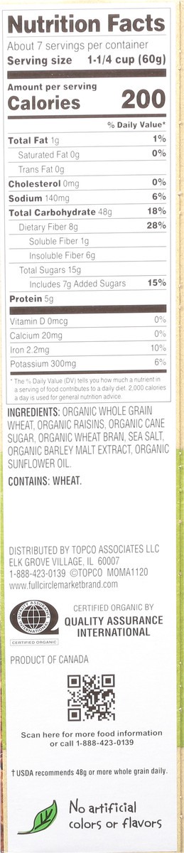 slide 5 of 9, Full Circle Market Organic Raisin Bran Cereal 14 oz, 14 oz