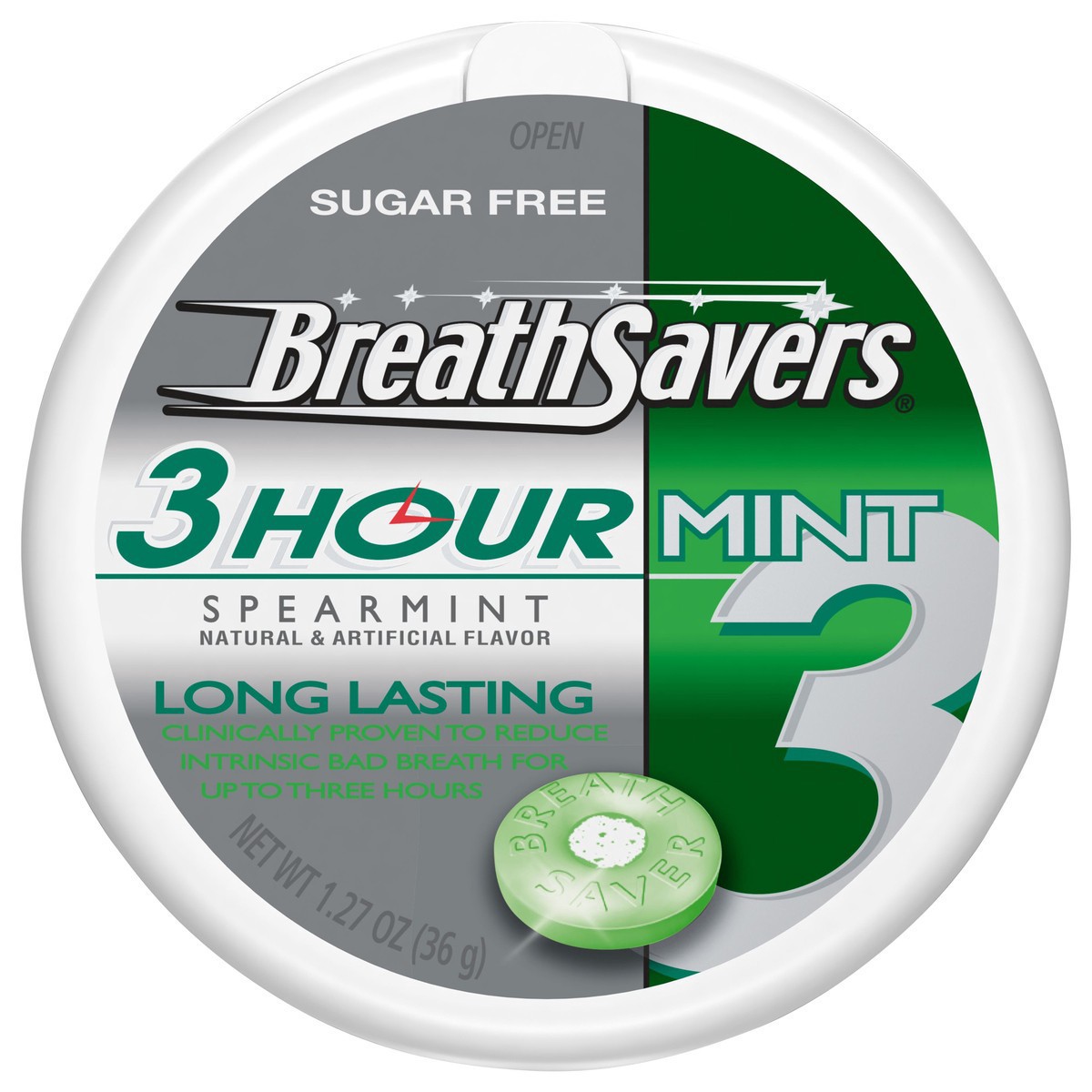 slide 1 of 2, Breath Savers Spearmint Sugar Free Breath Mints Tin, 1.27 oz, 1.27 oz