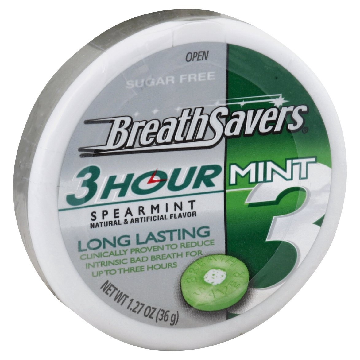 slide 1 of 1, Breath Savers Spearmint Flavored Sugar Free Breath Mints Tin, 1.27 oz, 1.27 oz