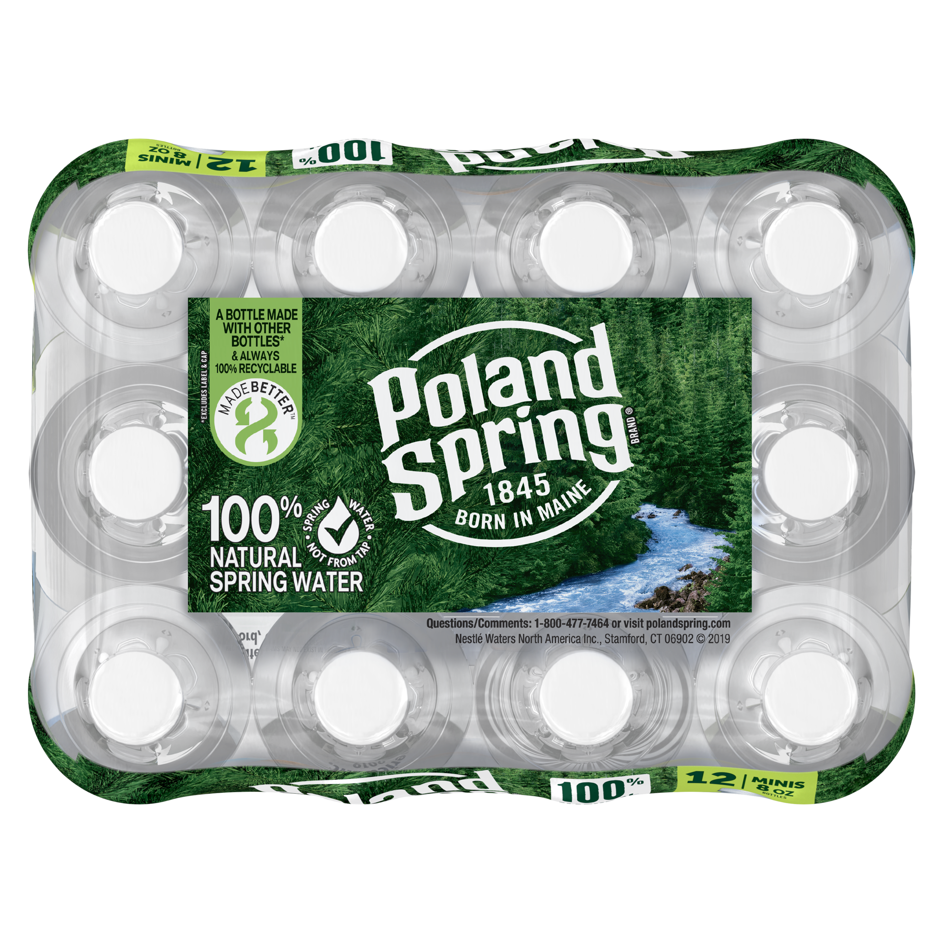 slide 3 of 5, POLAND SPRING Brand 100% Natural Spring Water, 8-ounce mini plastic bottles (Pack of 12), 8 oz