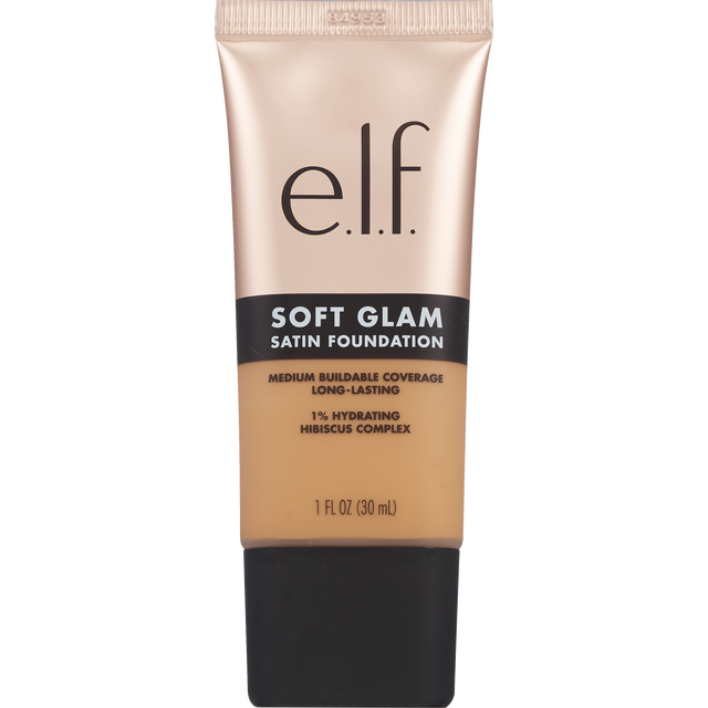 slide 1 of 1, ELF E.L.F. Cosmetics Soft Glam Satin Foundation, 40 Tan Warm, 1 oz