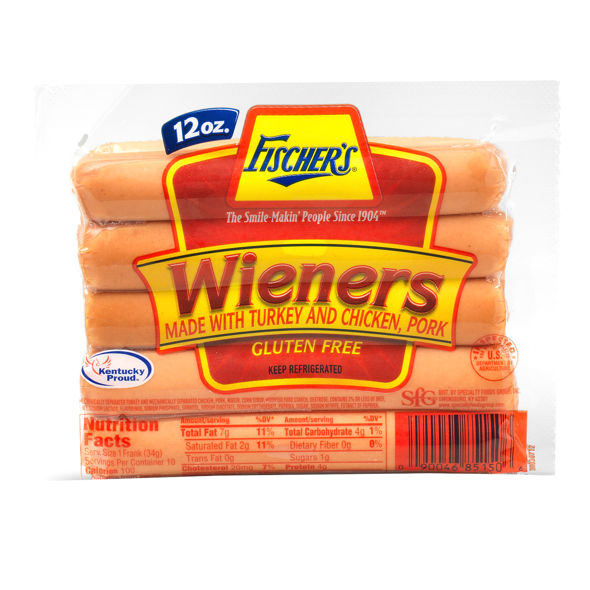 slide 1 of 1, Fischer's Wiener Franks, 12 oz