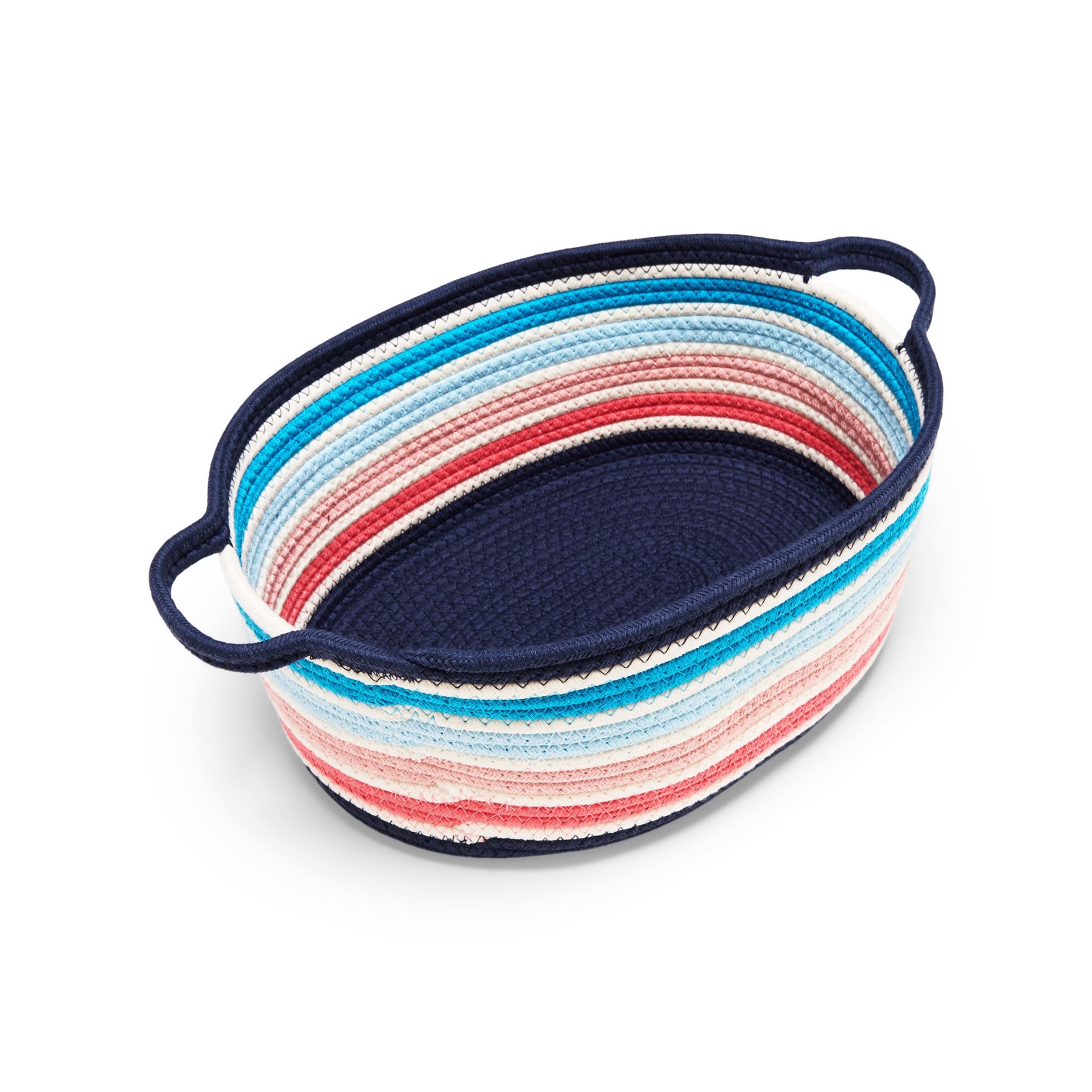slide 1 of 1, Started As A Bottle Striped Woven Dog Toy Bin, Large, 1 ct