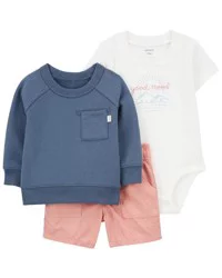 Carter's Carters Baby 3-Piece Little Short Set Multi 18M