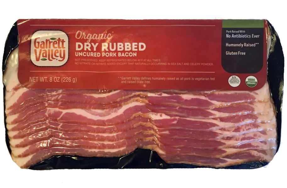 slide 1 of 1, Garrett Valley Organic Dry Rubbed Uncured Pork Bacon, 1 ct