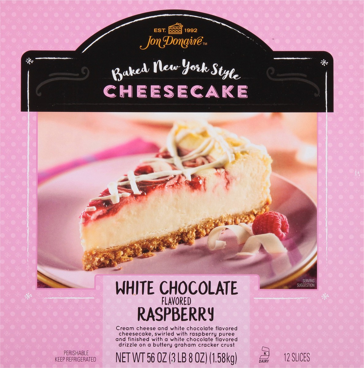 slide 5 of 13, Jon Donaire White Chocolate Flavored Raspberry Cheesecake 12 ea, 12 ct