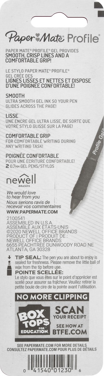 slide 9 of 10, Paper Mate Papermate Medium Black Profile Gel Pen, 2 ct