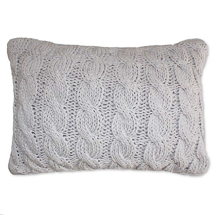 slide 1 of 1, Park B. Smith Classic Cable Oblong Throw Pillow - Silver, 1 ct