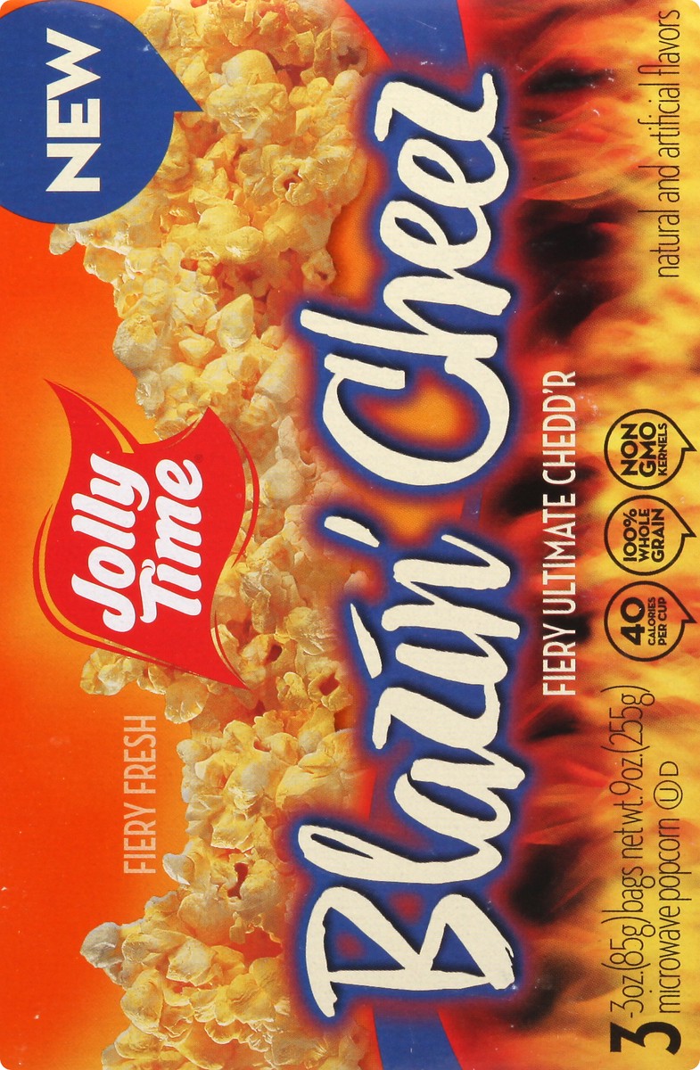 slide 3 of 13, Jolly Time Popcorn Blazin Cheez 3Pk, 9 oz