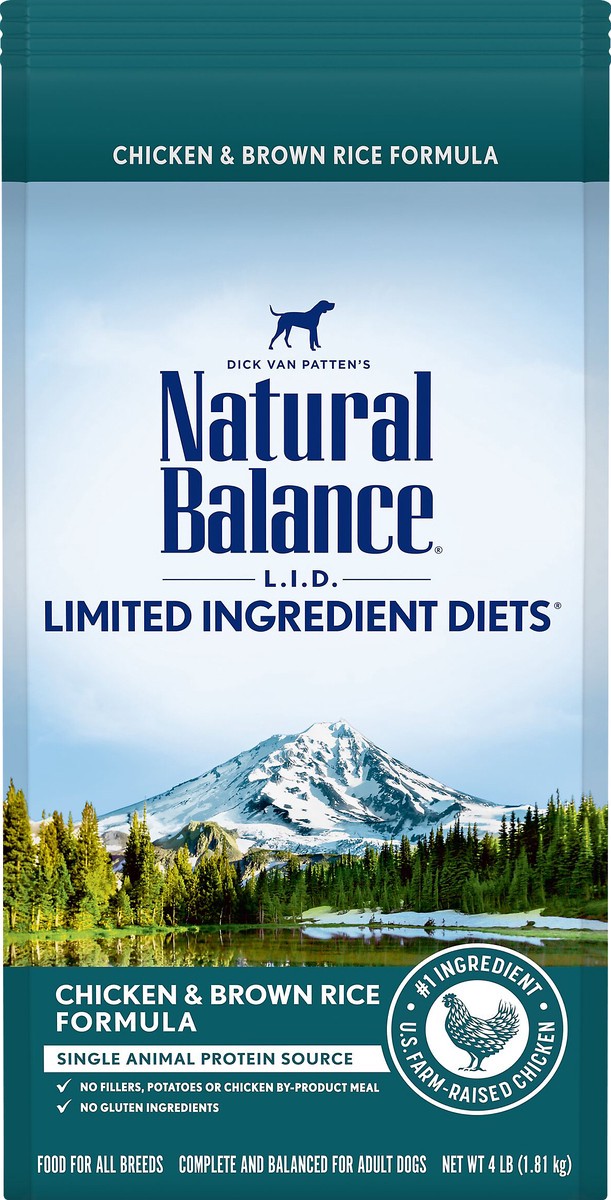 slide 2 of 7, Natural Balance L.I.D. Limited Ingredient Diets Chicken & Brown Rice Formula Dog Food 4 lb, 4 lb