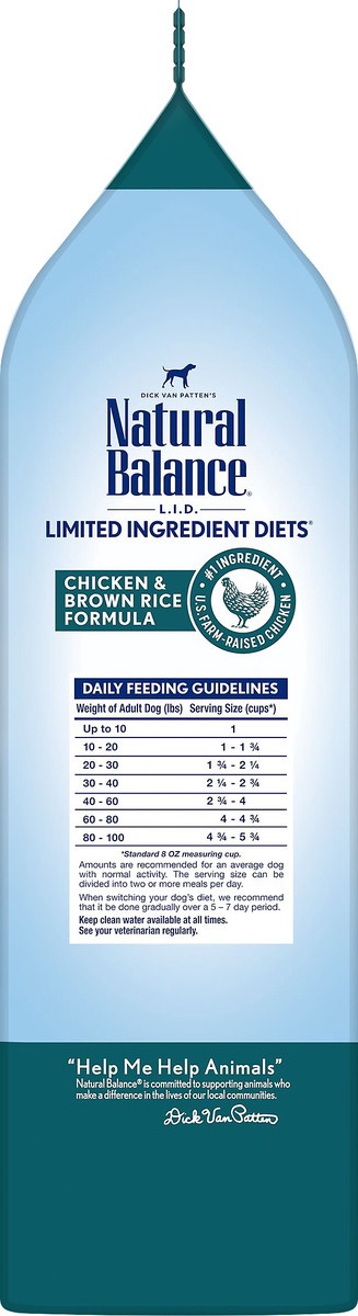slide 5 of 7, Natural Balance L.I.D. Limited Ingredient Diets Chicken & Brown Rice Formula Dog Food 4 lb, 4 lb