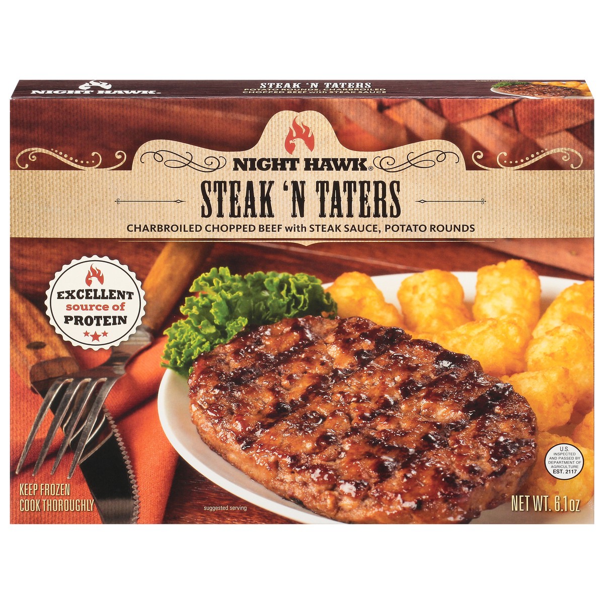 slide 1 of 9, Night Hawk Steak 'N Taters 6.1 oz, 6.1 oz