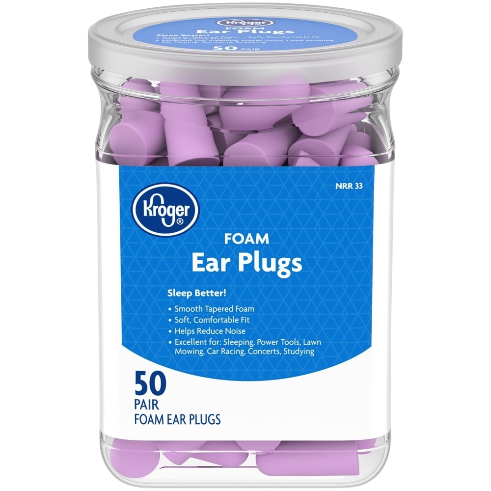 slide 1 of 1, Kroger Foam Ear Plugs, 50 ct