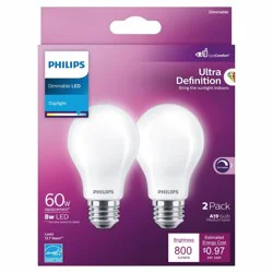 Philips 8-Watt (40-Watt) A19 Led Dimmable Flicker Free Light Bulb - Daylight (5000K)