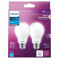 Philips 8-Watt (40-Watt) A19 Led Dimmable Flicker Free Light Bulb - Daylight (5000K)