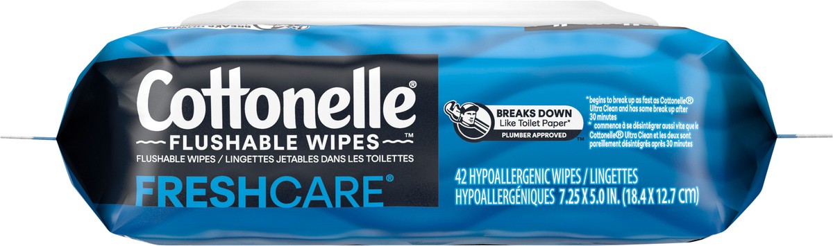 slide 8 of 9, Cottonelle Fresh Care Flushable Wet Wipes, Adult Wet Wipes, 1 Flip-Top Pack, 42 Wipes per Pack (42 Total Flushable Wipes), 42 ct