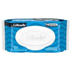 Cottonelle Fresh Care Flushable Wet Wipes, Adult Wet Wipes, 1 Flip-Top Pack, 42 Wipes per Pack (42 Total Flushable Wipes)