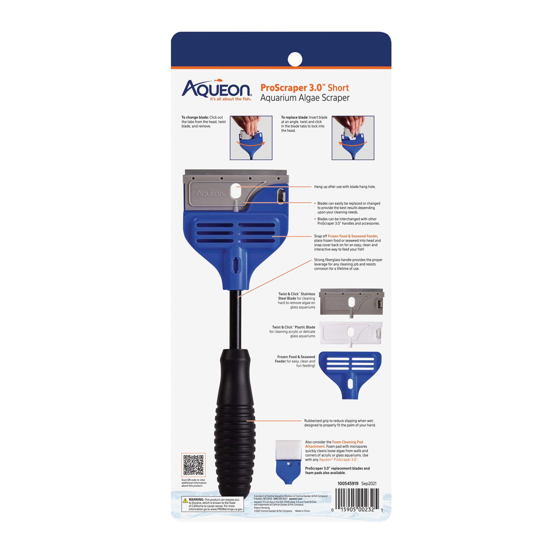 slide 2 of 10, Aqueon Proscraper 3.0 Short Algae Scraper, 1 ct