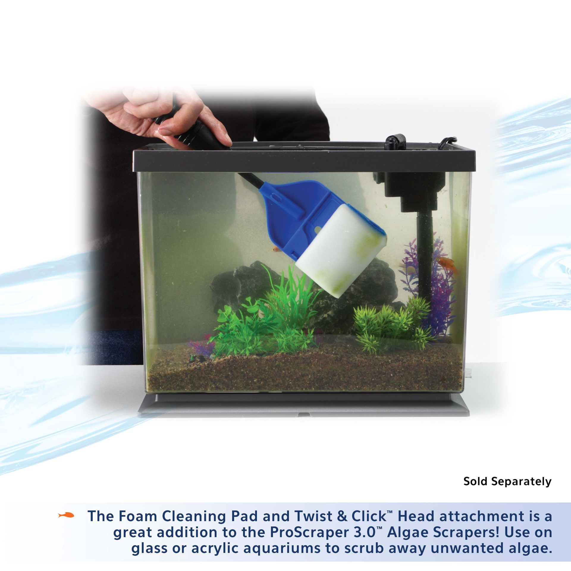 slide 8 of 10, Aqueon Proscraper 3.0 Short Algae Scraper, 1 ct