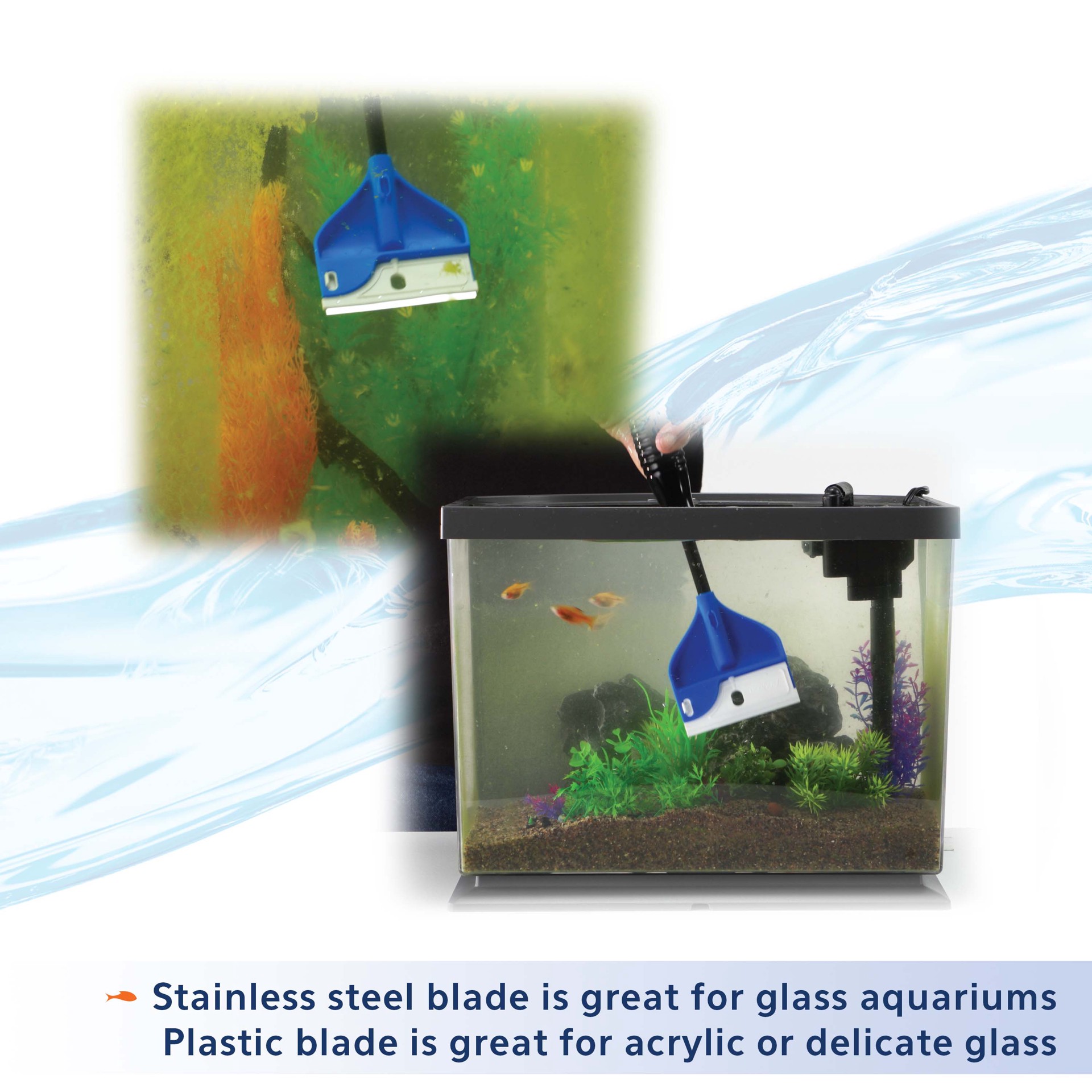 slide 10 of 10, Aqueon Proscraper 3.0 Short Algae Scraper, 1 ct