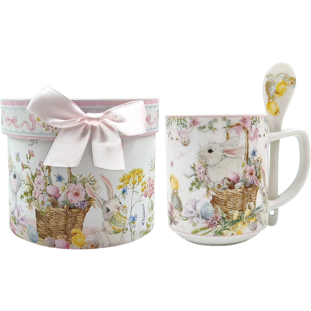 slide 1 of 1, CREATIVE HOME 9Oz Mug With Spoon In A Gift Box, 1 ct