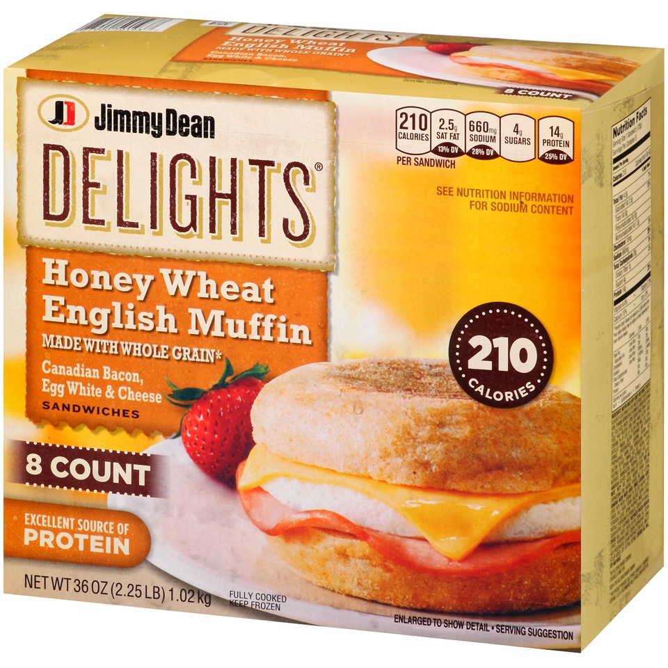 Jimmy Dean Delights Honey Wheat English Muffin Sandwiches 8 ct; 36 oz