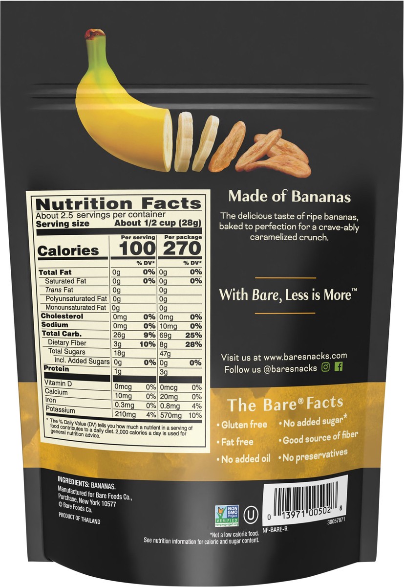 slide 5 of 6, Bare Banana Chips, Simply, Baked Crunchy, 2.7 oz