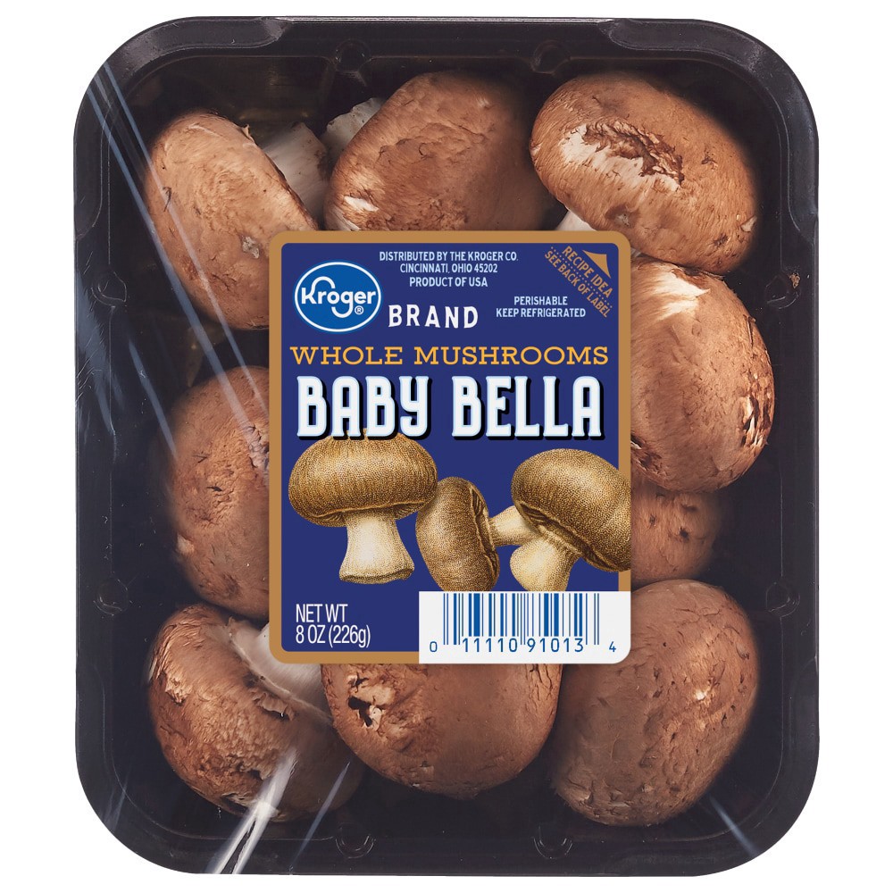 slide 1 of 1, Harris Teeter Baby Bella Whole Mushrooms, 8 oz