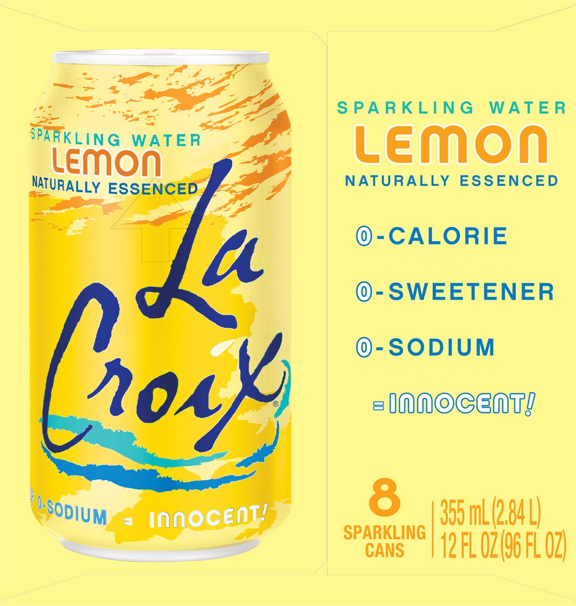 slide 8 of 9, La Croix LaCroix Lemon Sparkling Water - 8-12 Oz, 96 oz