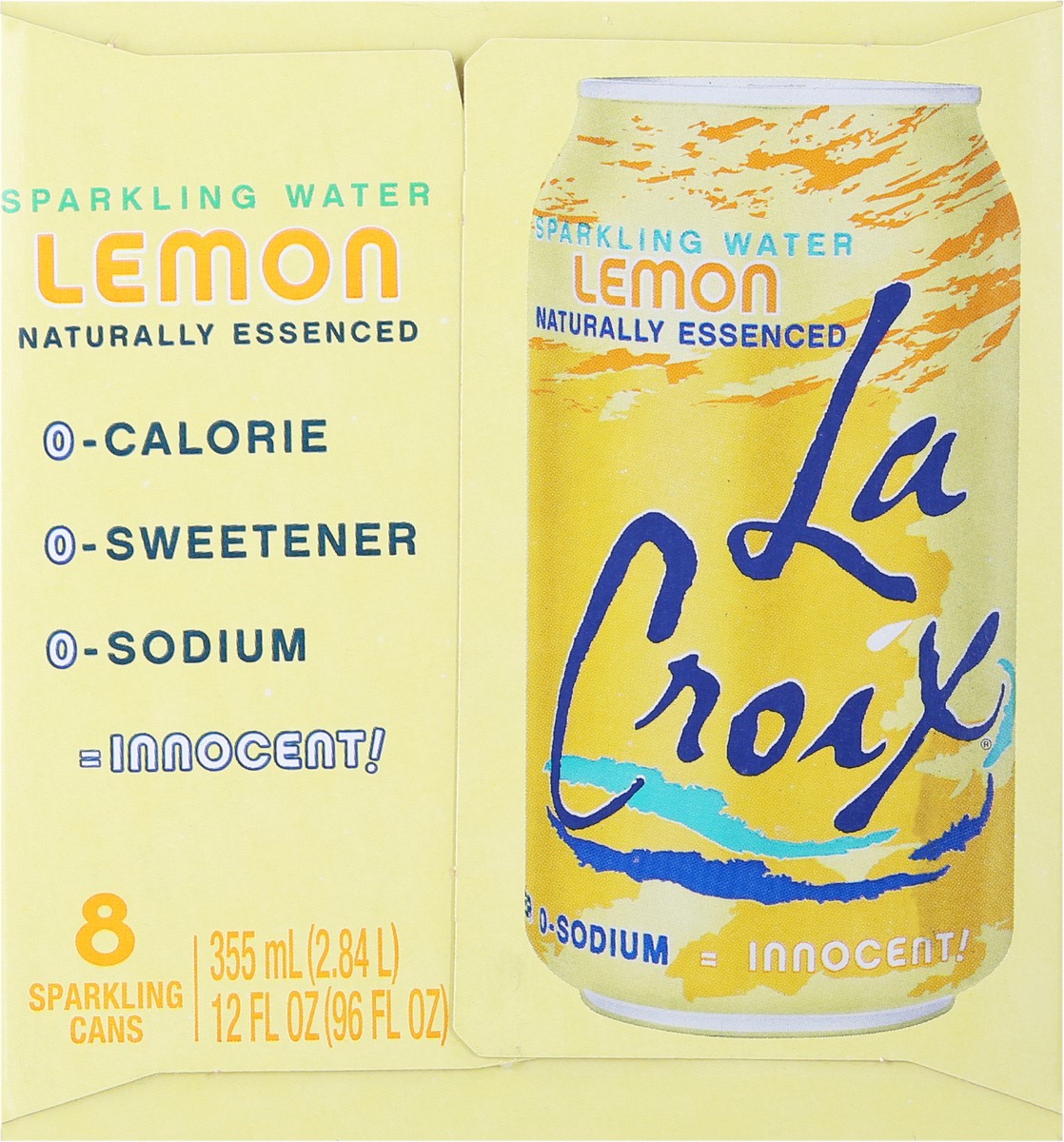 slide 2 of 9, La Croix LaCroix Lemon Sparkling Water - 8-12 Oz, 96 oz