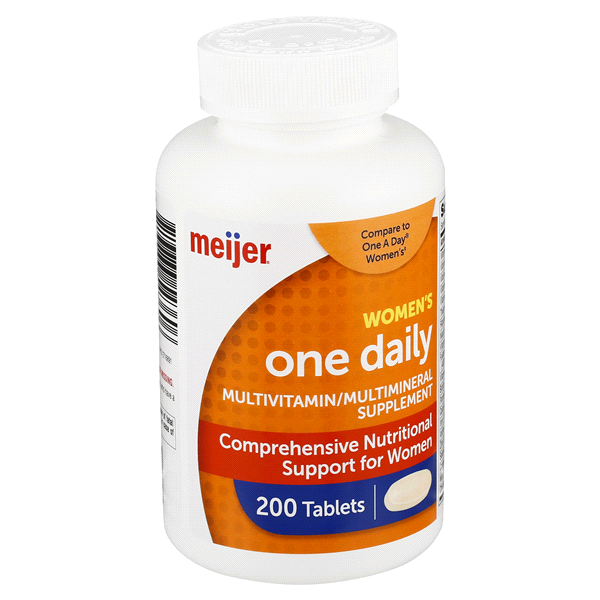 slide 1 of 1, Meijer Women's One Daily Multivitamin Tablets, 200 ct