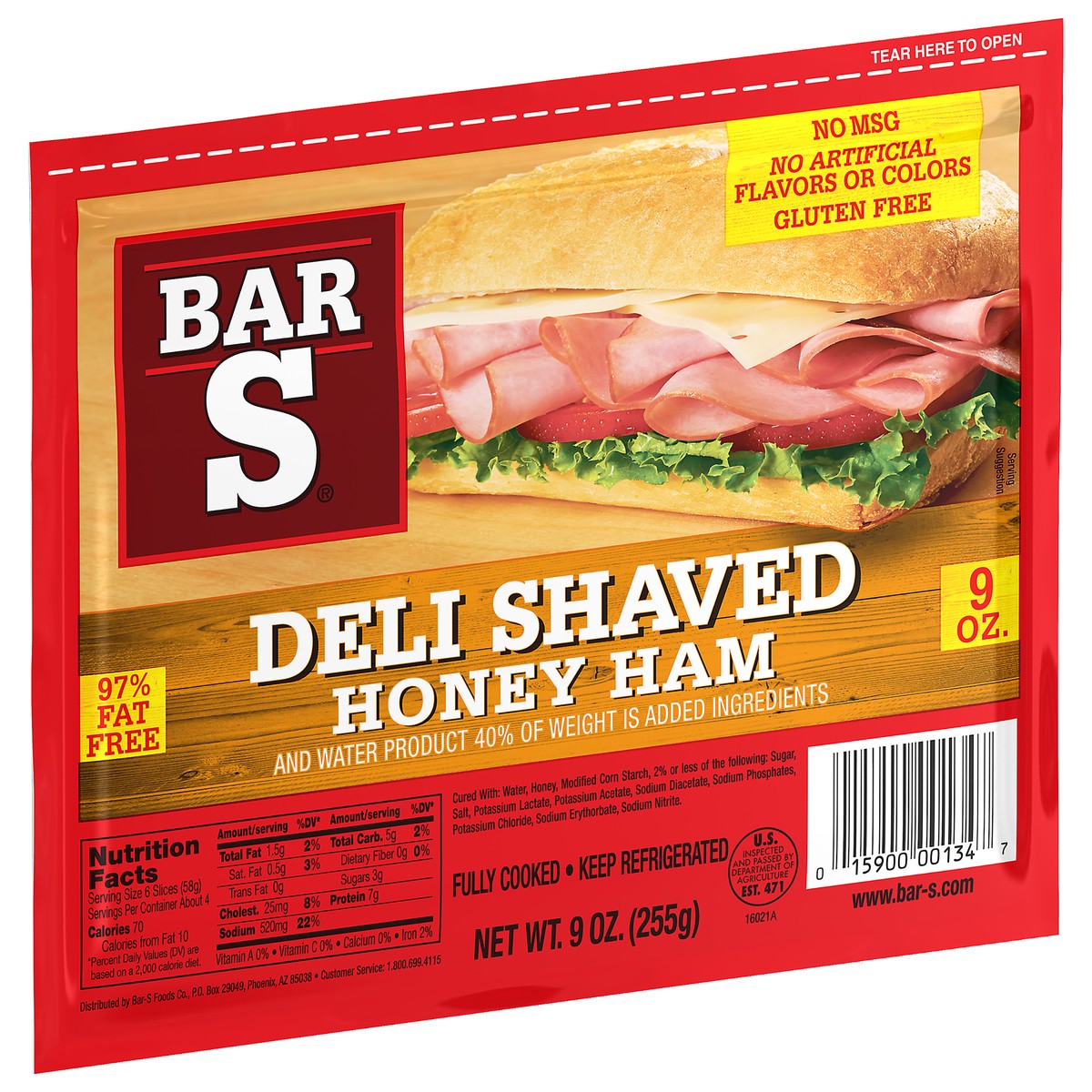 slide 5 of 11, Bar-S Deli Thin Honey Ham, 9 oz