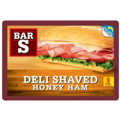 Bar-S Deli Shaved Honey Ham, Gluten Free, Sliced Deli Lunch Meat, 9 oz