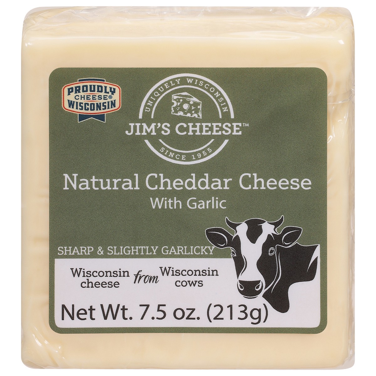slide 8 of 13, Jim's Cheese Natural Cheddar Cheese with Garlic 7.5 oz, 7.5 oz
