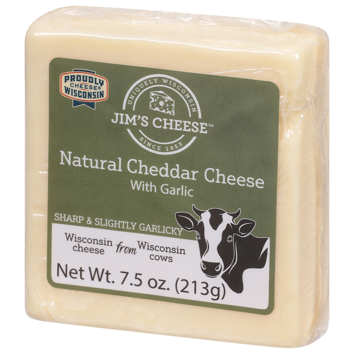 slide 12 of 13, Jim's Cheese Natural Cheddar Cheese with Garlic 7.5 oz, 7.5 oz