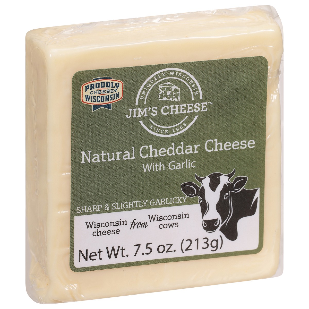 slide 3 of 13, Jim's Cheese Natural Cheddar Cheese with Garlic 7.5 oz, 7.5 oz