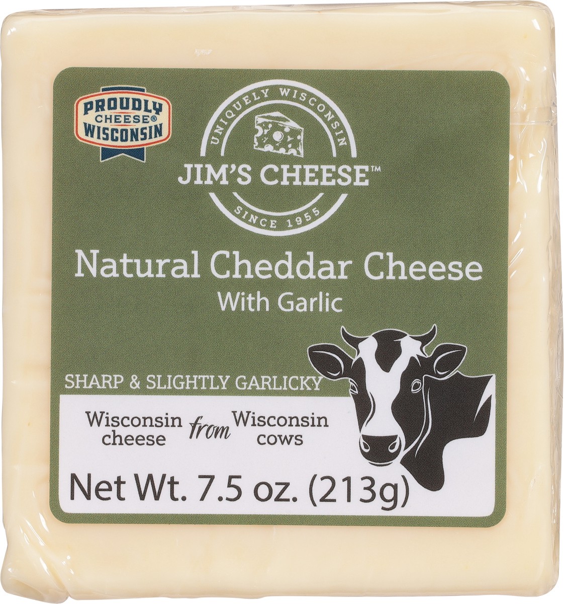 slide 5 of 13, Jim's Cheese Natural Cheddar Cheese with Garlic 7.5 oz, 7.5 oz
