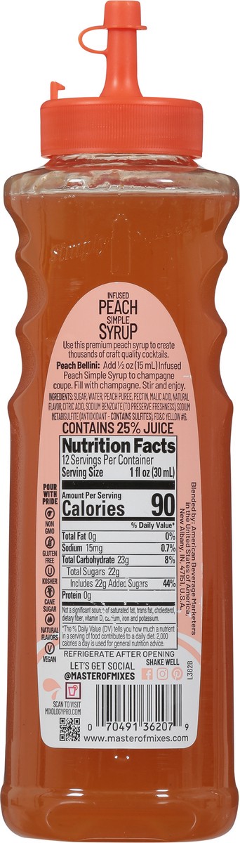 slide 10 of 11, Master of Mixes Infused Premium Peaches Peach Syrup 12.7 fl oz, 12.7 fl oz