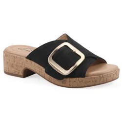 Cliffs By White Mountain Women's Filipia Block Heel Slide Sandal - Black - Size 11